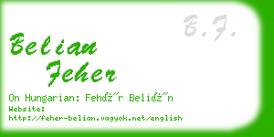 belian feher business card
